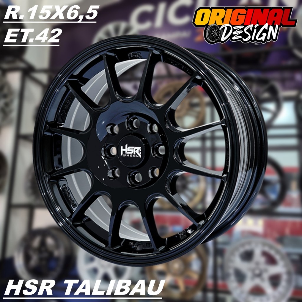 Velg Mobil AGYA MIRAGE XENIA ETIOS Ring 15 HSR TALIBAU R15 Warna Hitam Glosy
