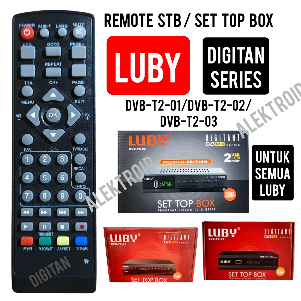 REMOTE STB LUBY DIGITAN SERIES DVB-T2-01 / DVB-T2-02 / DVB-T2-03
