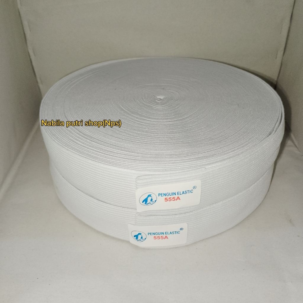 karet elastis pinguin 3 cm, karet kolor