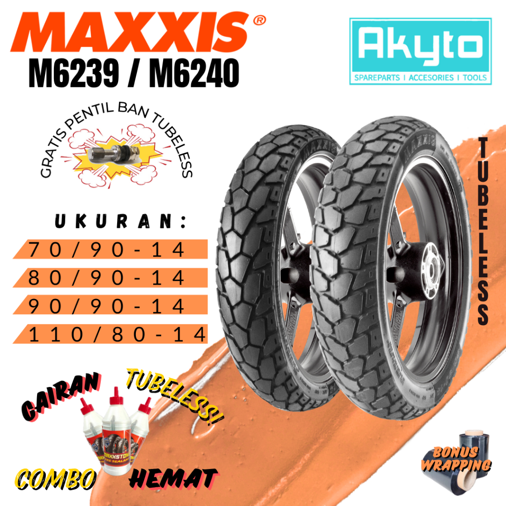 MAXXIS OFFROAD M6239 M6240 / BAN TUBELESS FREE PENTIL + WRAPPING / BAN MOTOR RING 14 ON OFF ROAD R14
