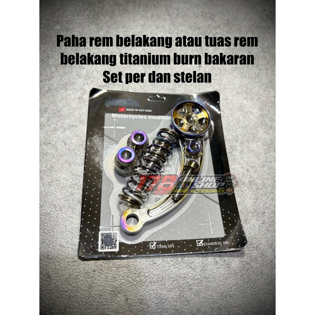 paha rem belakang atau tuas rem belakang titanium burn bakaran