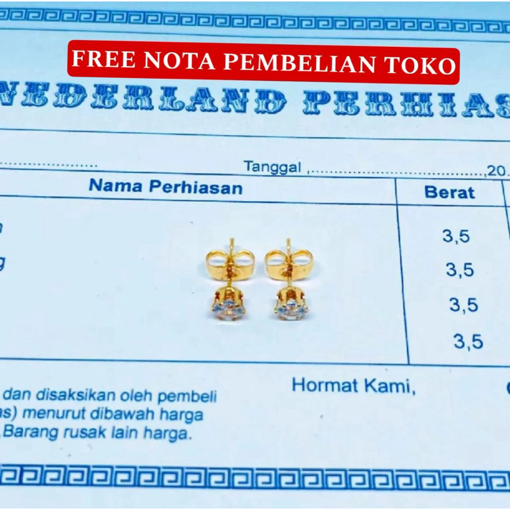 Anting Tusuk Permata Wanita Dewasa