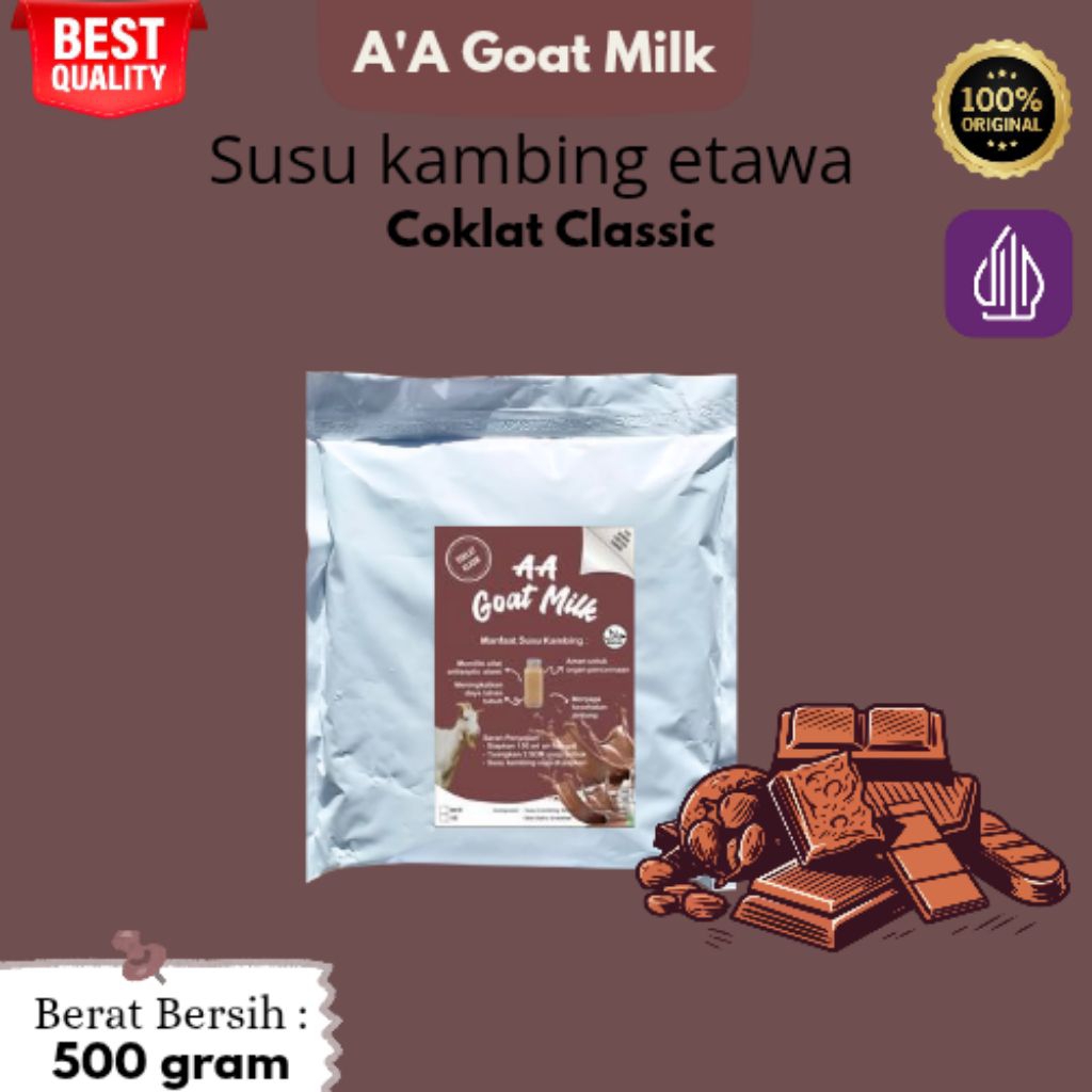 Susu kambing etawa bubuk coklat / susu kambing / goat milk / A'A Goat milk / etawa / variant coklat 