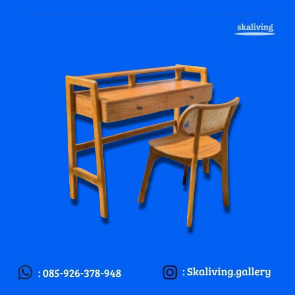 Set meja konsol minimalist kayu jati set meja belajar minimalist kayu jati set meja kerja minimalist