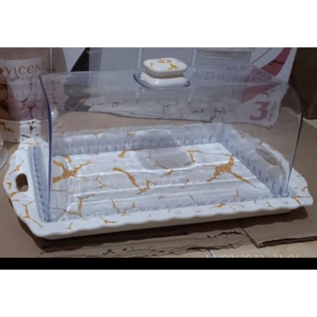 wadah kue fiorenza marble putih