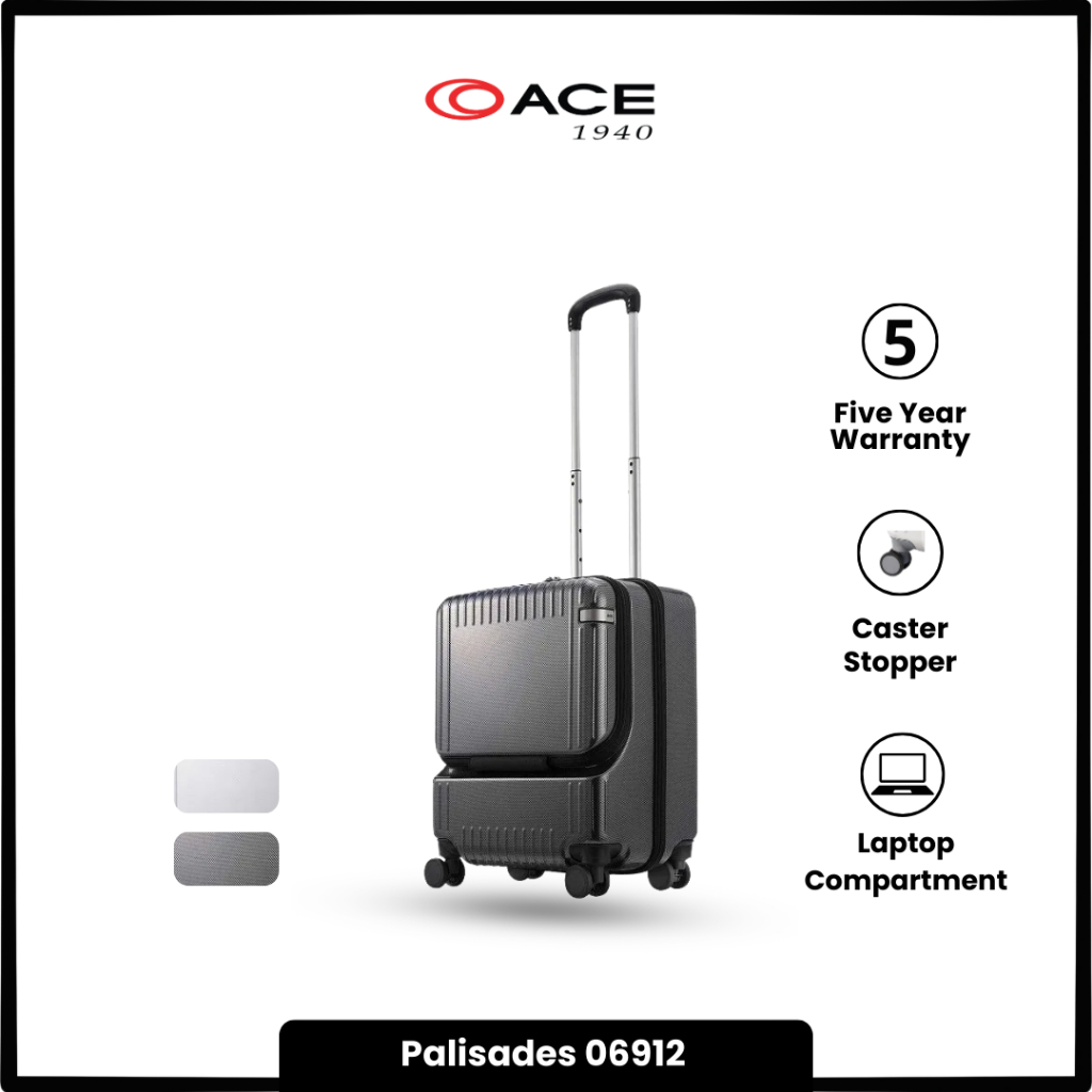 ace. Japan Palisades 3-Z 06912 Koper Hardcase  - 18 Inch 37L Koper Laptop Caster Stopper Penghenti R