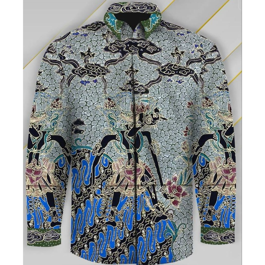 kain batik tulis pria tanahan prada katun motif wayang batik tulis