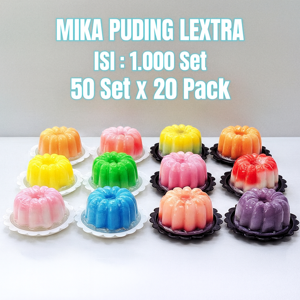 Mika pudding lextra+tutupan isi 50set