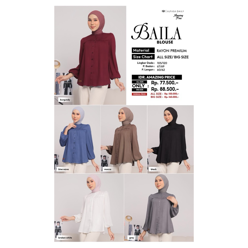 Alfasa Daily - Blouse / Kemeja Wanita / Baila Blouse Alfasa
