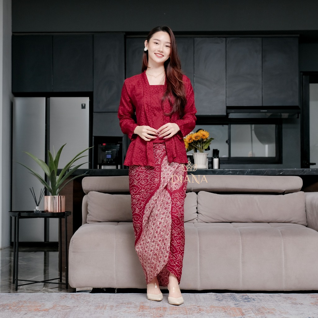 Diana Butik - KEBAYA KUTU BARU SET ROK LILIT VISCOSE | Kebaya Polos Viscose