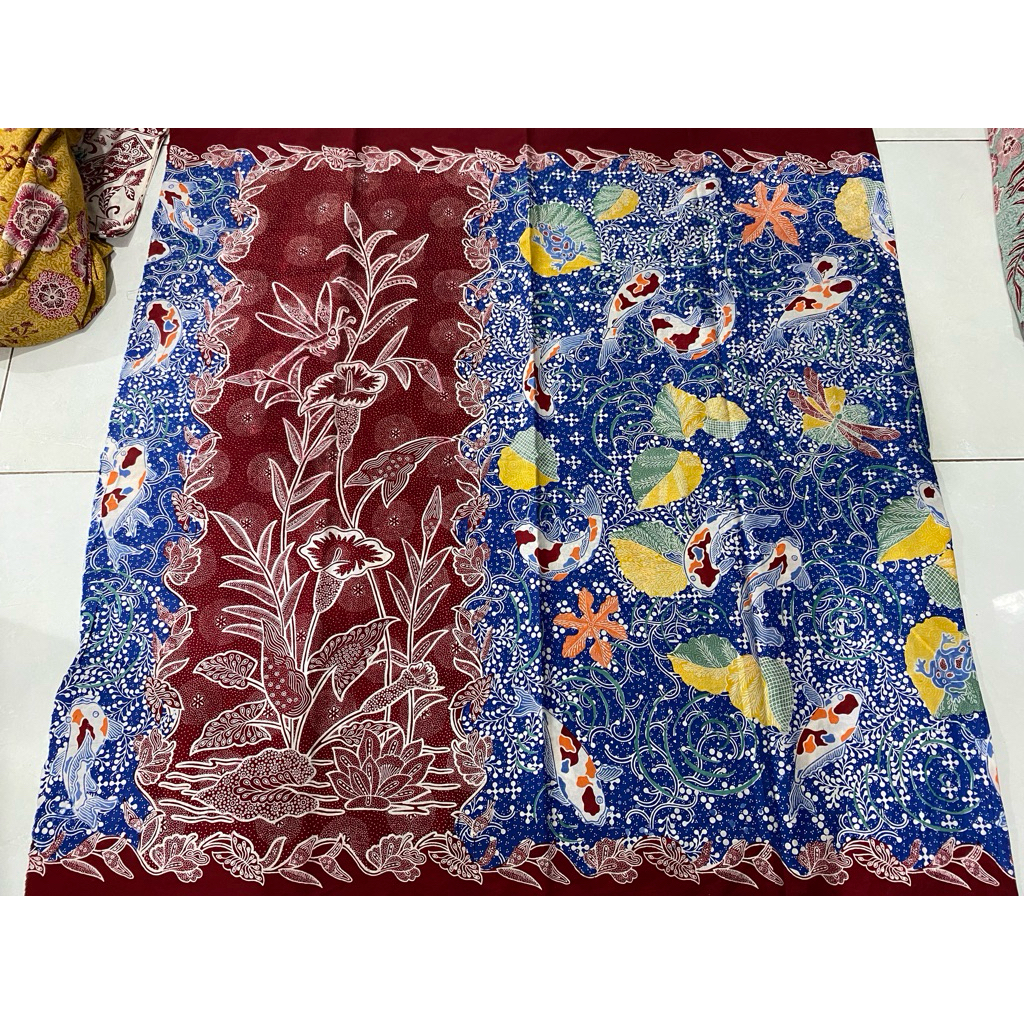 PREMIUM KAIN BATIK KOMBINASI TULJSS MOTIF IKAN KOI/ BAHAN KATUN PRIMIS HALUS/ ASLI BATIK PEKALONGAN