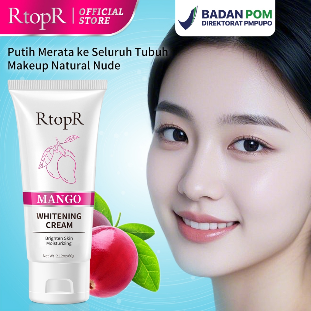 RtopR Mango Whitening Cream Krim Pemutih Wajah Lotion Pemutih Badan Pencerah Tubuh Cepat