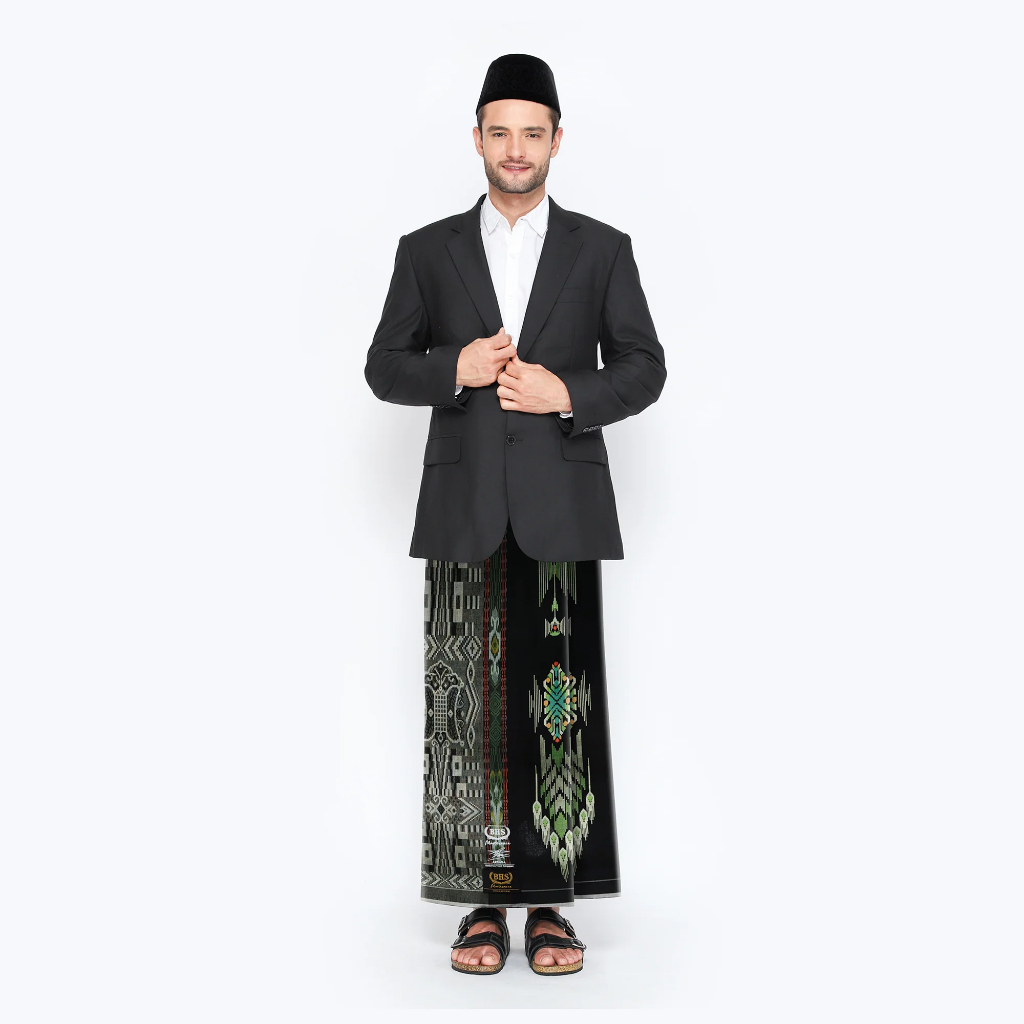 Sarung BHS Masterpiece Gold Motif M99 JIB Warna Hitam Hijau 03