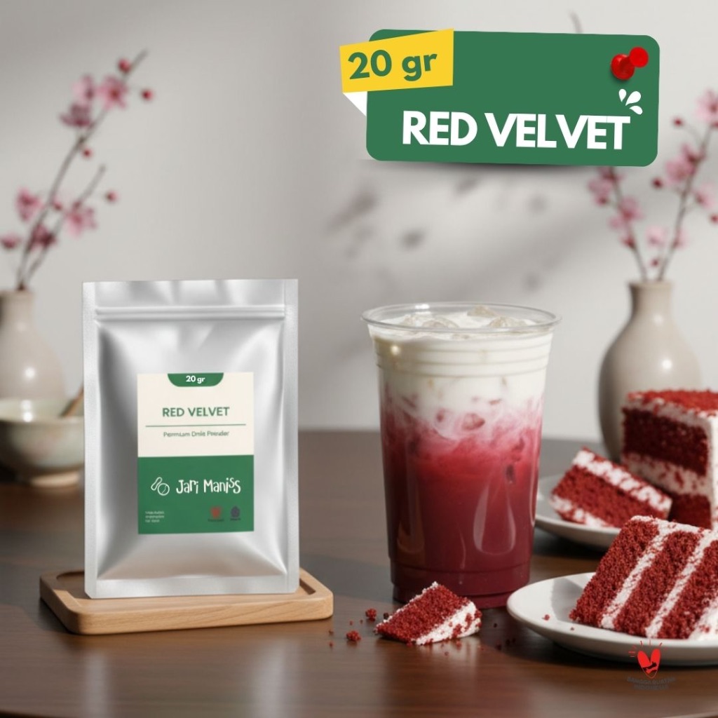 JARI MANISS RED VELVET Premium powder 20 gr | Bubuk minuman RED VELVET premium | Bubuk Minuman Premi