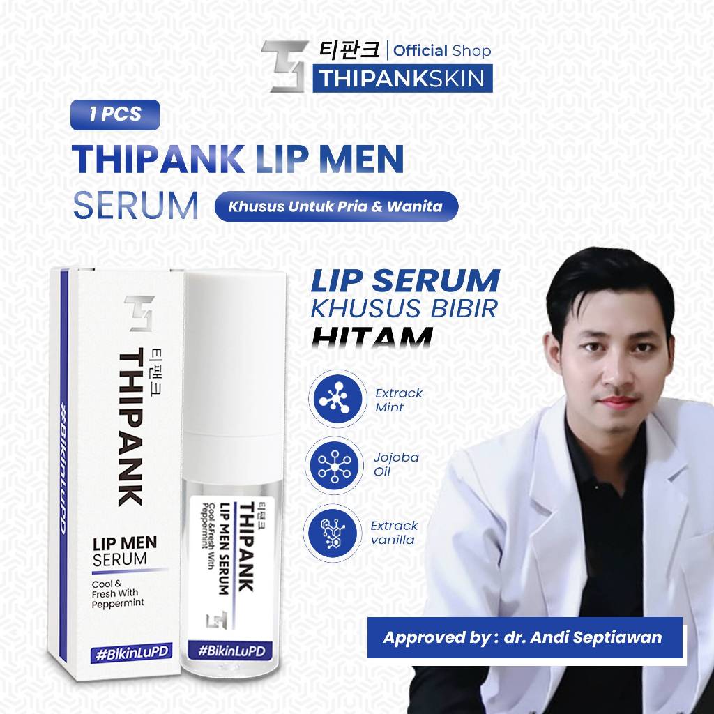 Thipank Lip Men Serum Pria with extrack peppermint lip serum pria terbaik lip serum bibir hitam menj