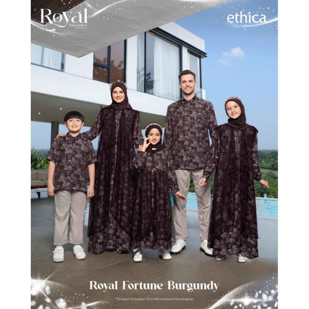 SARIMBIT ROYAL FORTUNE BURGUNDY BY ETHICA 2026/SARIMBIT KELUARGA/SARIMBIT LEBARAN/GAMIS DAN KOKO/SAR