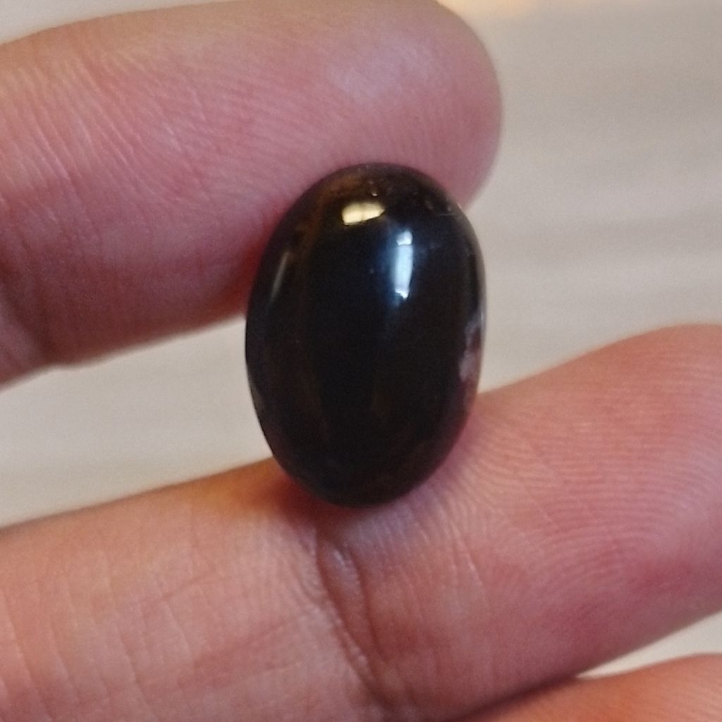 Natural Batu Yaman Wulung Hitam Tembus Merah Kecubung Api