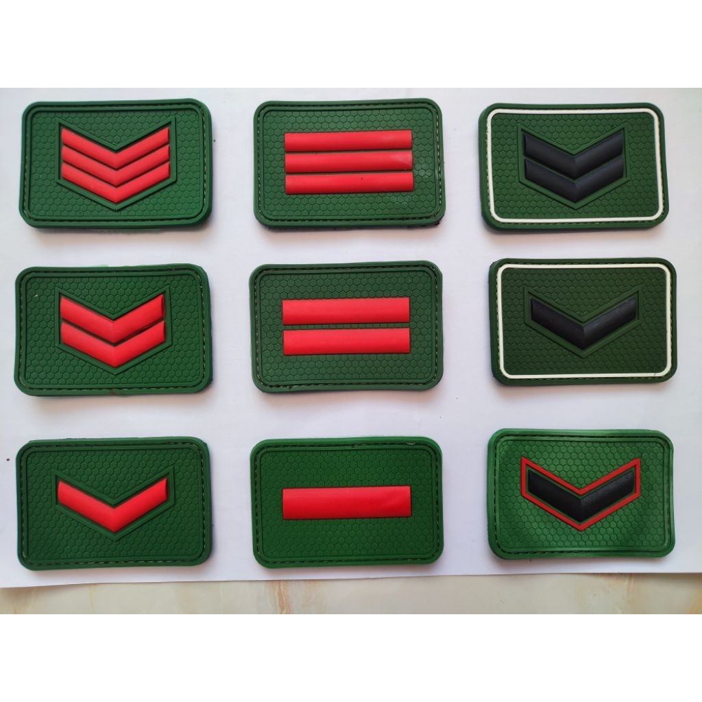Patch Rubber Velcro / Tempelan Karet Pangkat TNI