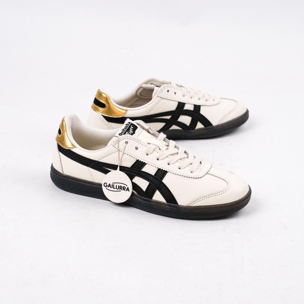 Onitsuka Tiger Tokuten White Black Gold Original Sepatu Running