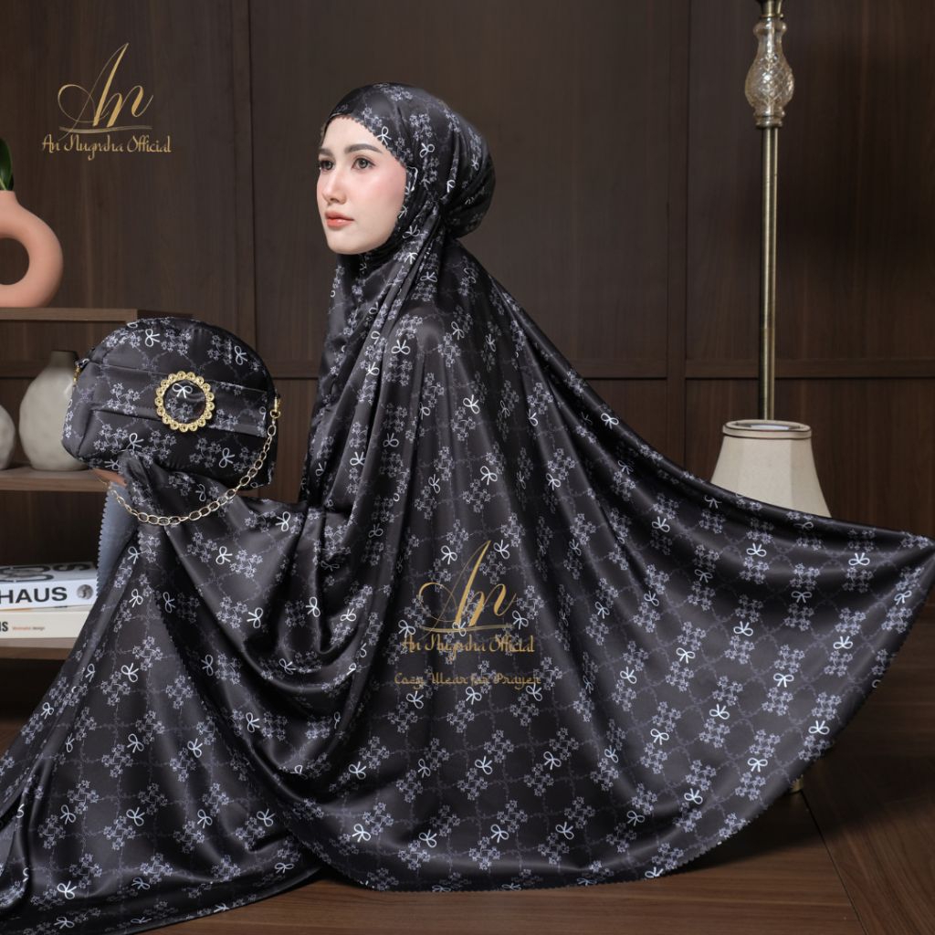 Mukena Dewasa Sutra royale Slik Premium 2in1 Traveling Laser cut Naura