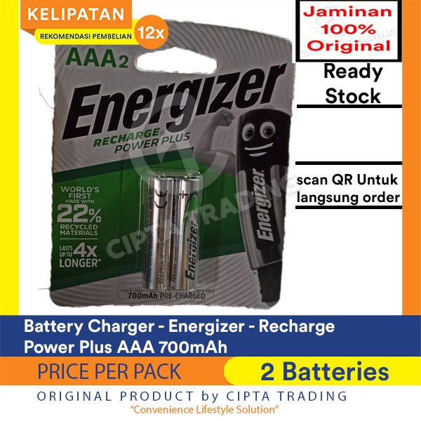Rechargeable Batteries / Baterai Cas - Energizer - Rechargeable AAA 700mAh