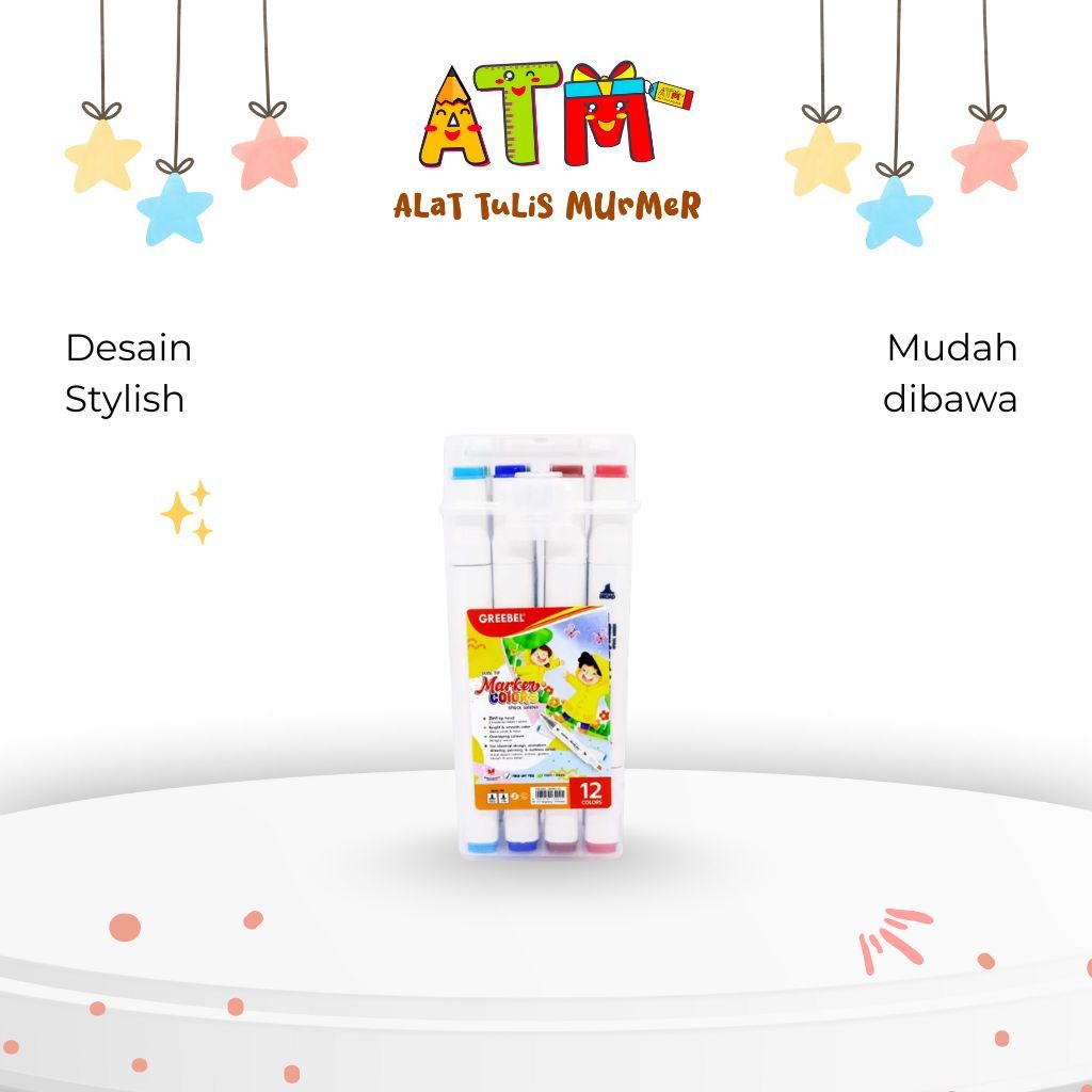 Spidol/Water Marker/GREEBEL WATER MARKER DUAL HEAD-GMWD 12C