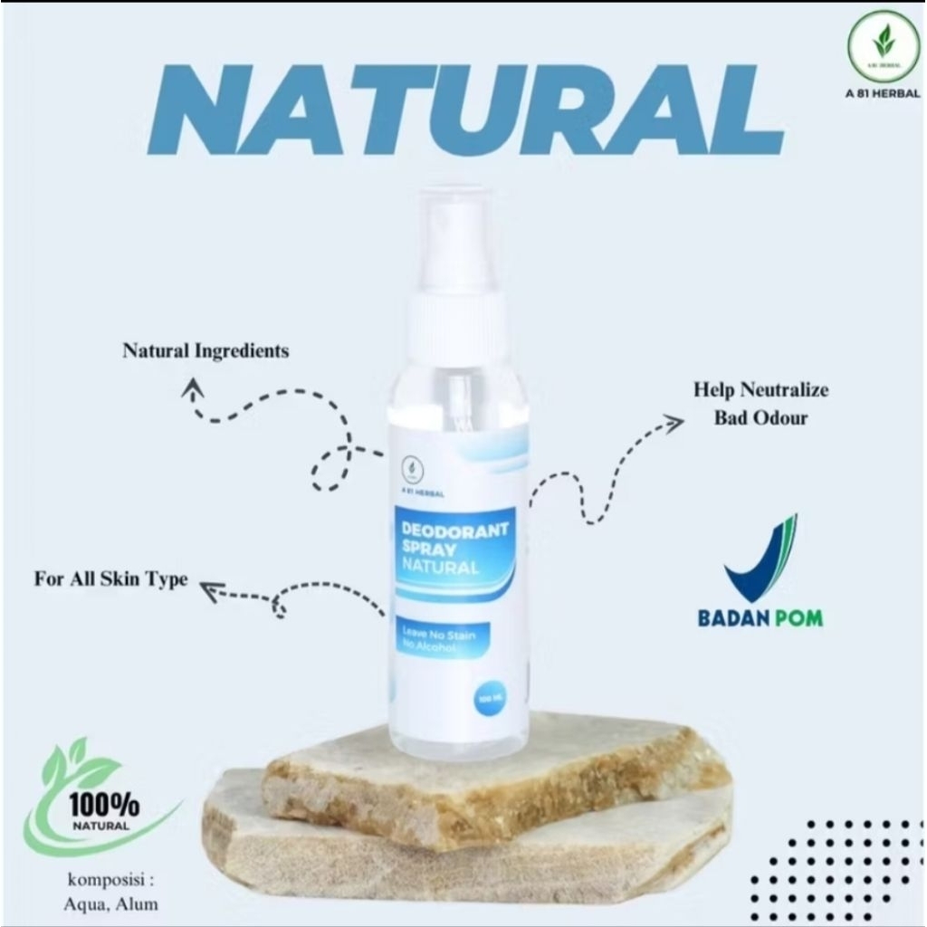 Deodoran Spray / Tawas Cair 100Ml Penghilang Bau Badan BPOM Menjadikan Ketiak Putih