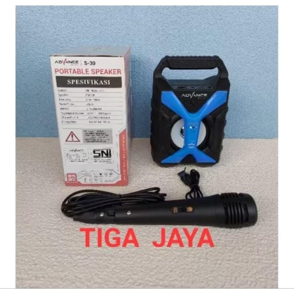 Speaker Portable Mini Advance S30 S 30 cocok Karaoke Bluetooth + Mic Kabel