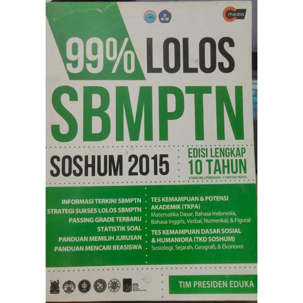 BUKU 99% LOLOS SBMPTN SOSHUM 2015 EDISI LENGKAP 10 TAHUN BEKAS ORI