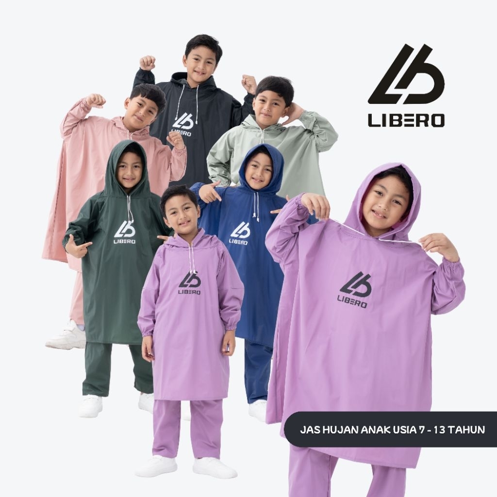 LIBERO KIDS JAS HUJAN SETELAN ANAK PONCO BAJU + CELANA MANTEL ANAK PRIA DAN WANITA ANAK KARAKTER