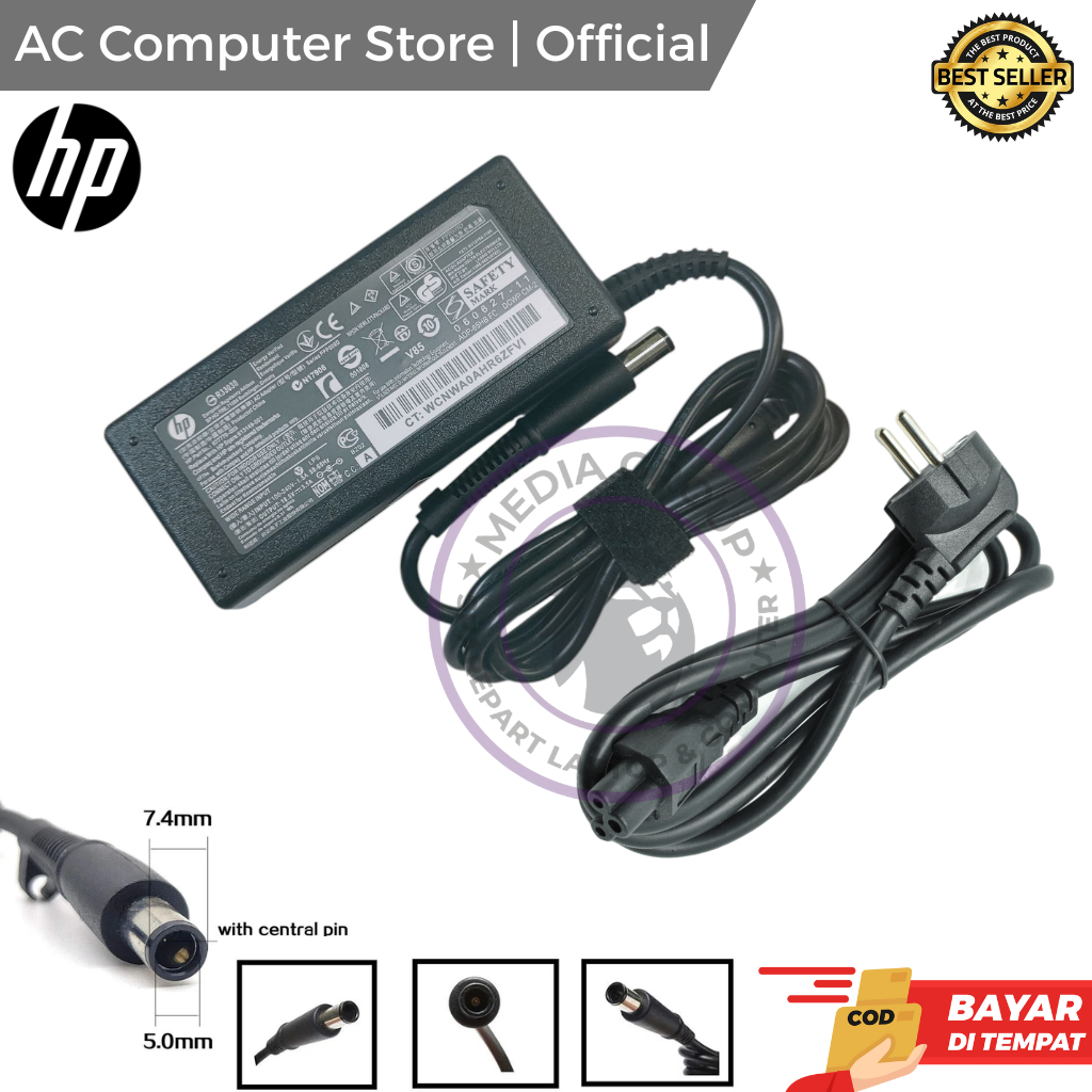 Charger Laptop HP EliteBook 8440P 2540P 2560P 2570P Adaptor Hp 18.5V 3.5A 65W