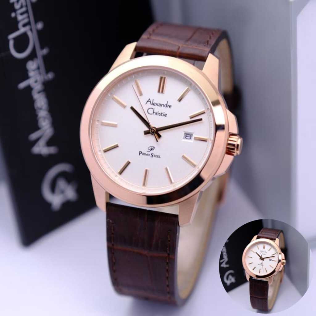 Jam Tangan Pria & Wanita Alexandre Christie AC 1017 Primo Steel Original