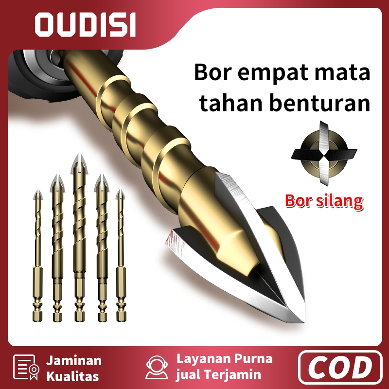 OUDISI  Mata Bor Cross  3-12mm Mata Bor  Bahan Alloy Untuk Melubangi Kaca / Keramik / Beton