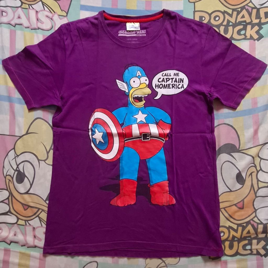 Kaos The Simpsons Captain America Homerica Ungu Cool Second Preloved