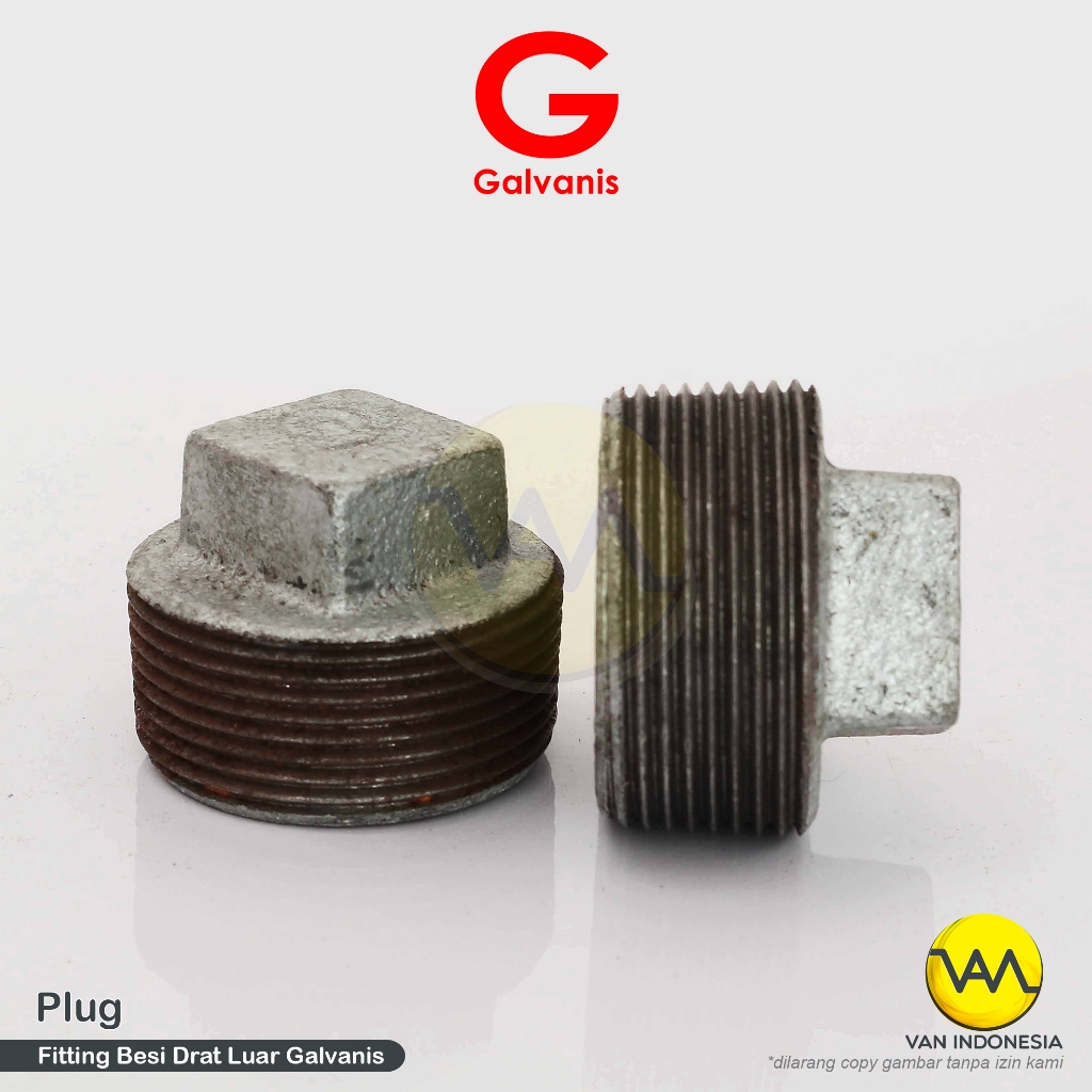 Galvanis Fitting Pipa Besi Plug Galvanis FITTING GALVANIS 1/2 Inch
