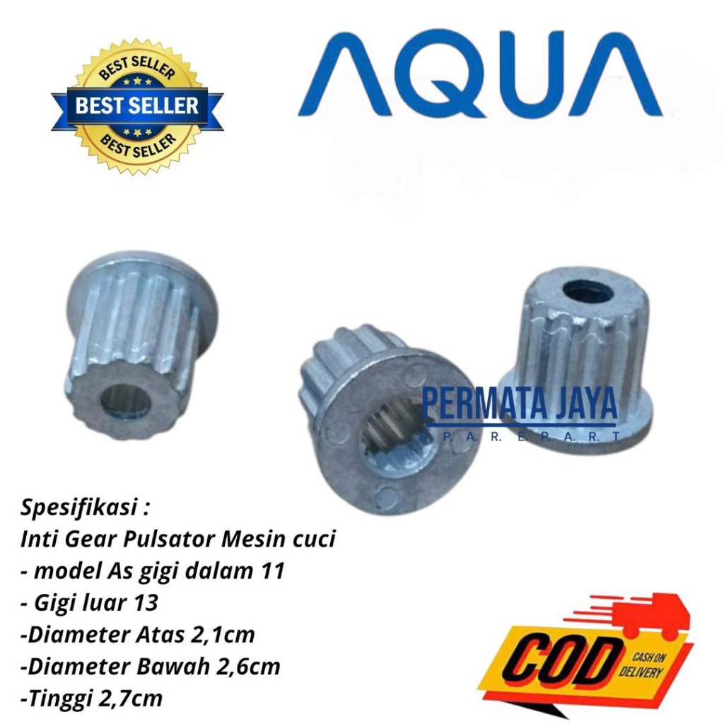 Inti Pulsator / Gear Pulsator Mesin cuci Aqua Gigi11 Gerigi 11