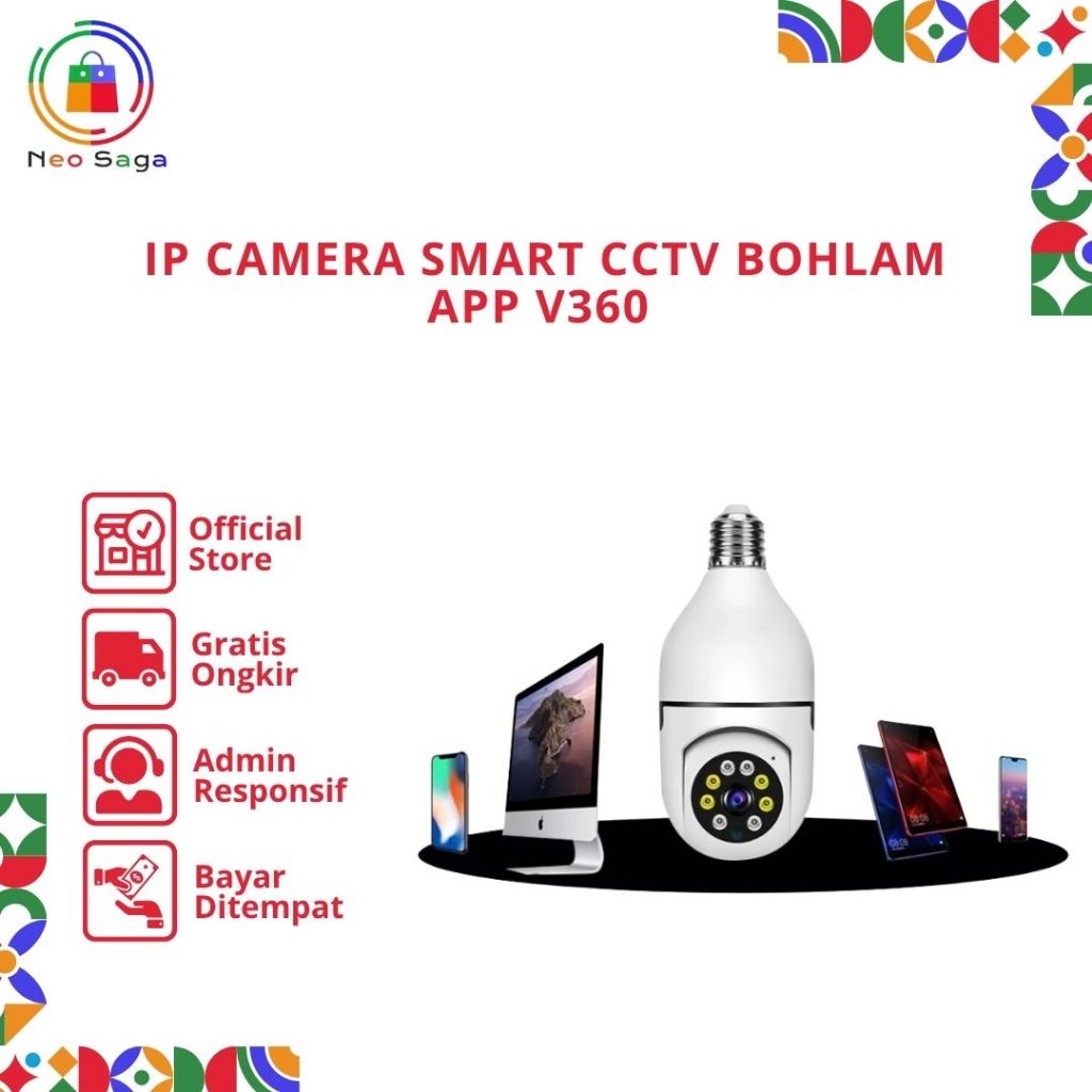 IP Camera Smart Cctv Bohlam APP V360 Panoramic Ip Kamera CCTV NS