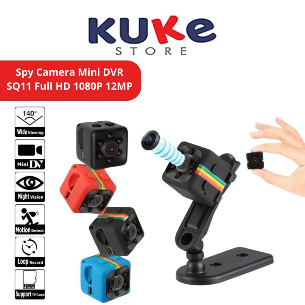 KUKE Spy Cam Mini SQ11 / Camera Action Video Recorder Night Vision DV HD 1080P / Kamera CCTV Pengint