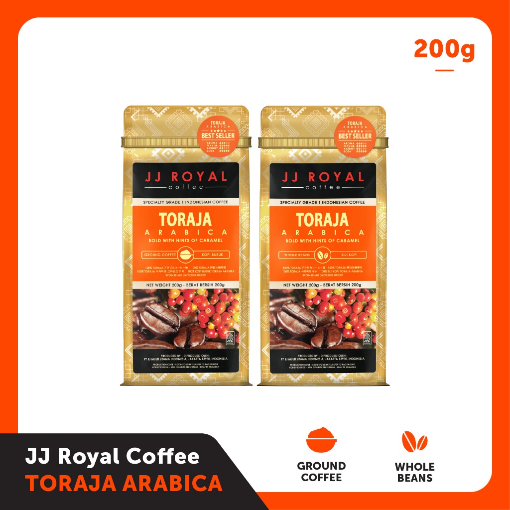 Bundling JJ Royal Coffee Toraja Arabica Bag 200gr