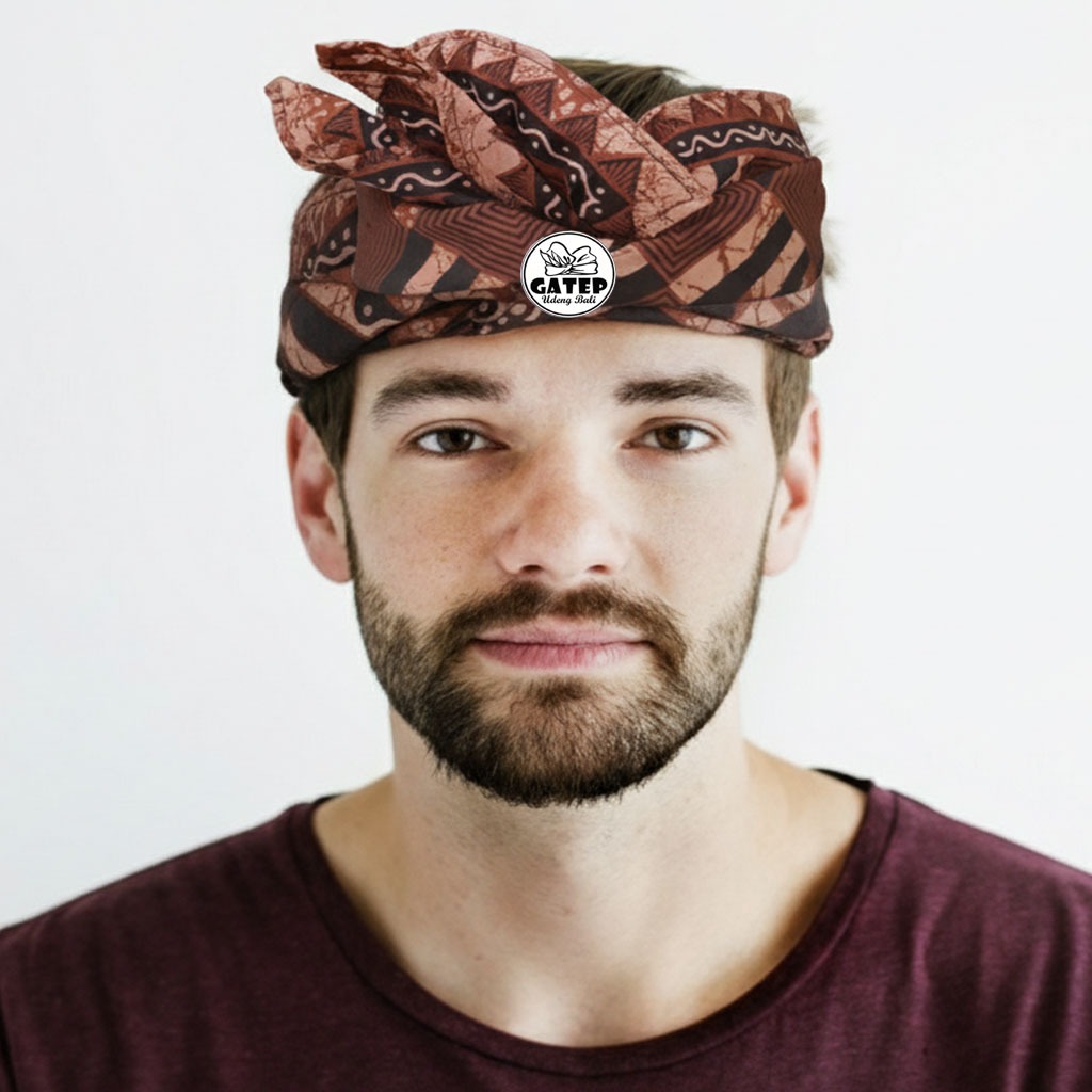 Udeng Batik Bali Tulis Setengah Jadi - Ikat Kepala Bali - Topi Bali - Blangkon Bali
