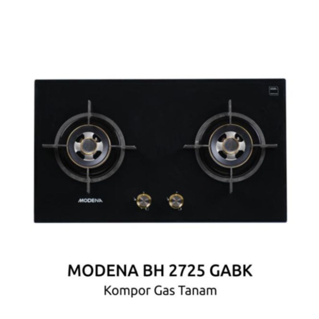 BATAM - MODENA BH 2725 GABK kompor gas kaca tanam 2 tungku