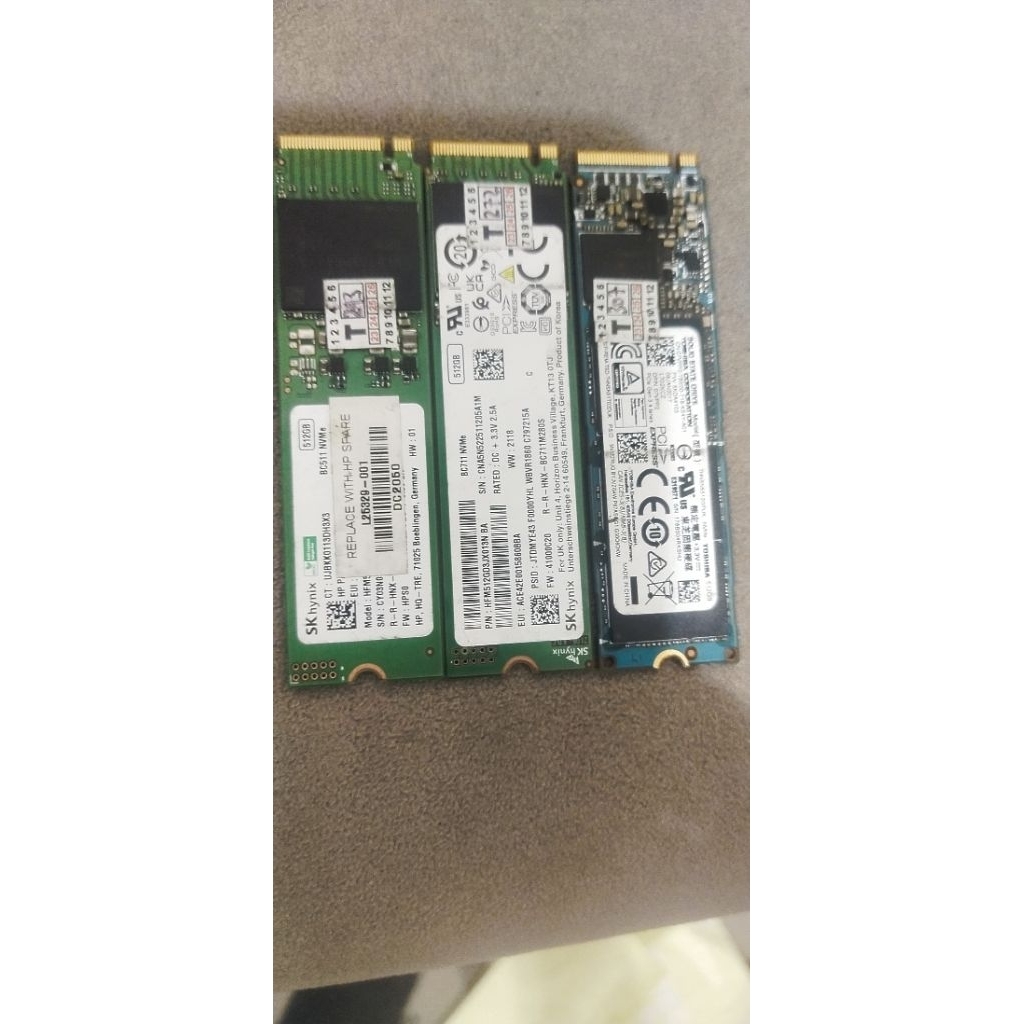 ssd nvme 512gb health 100 persen toshiba sk hynix