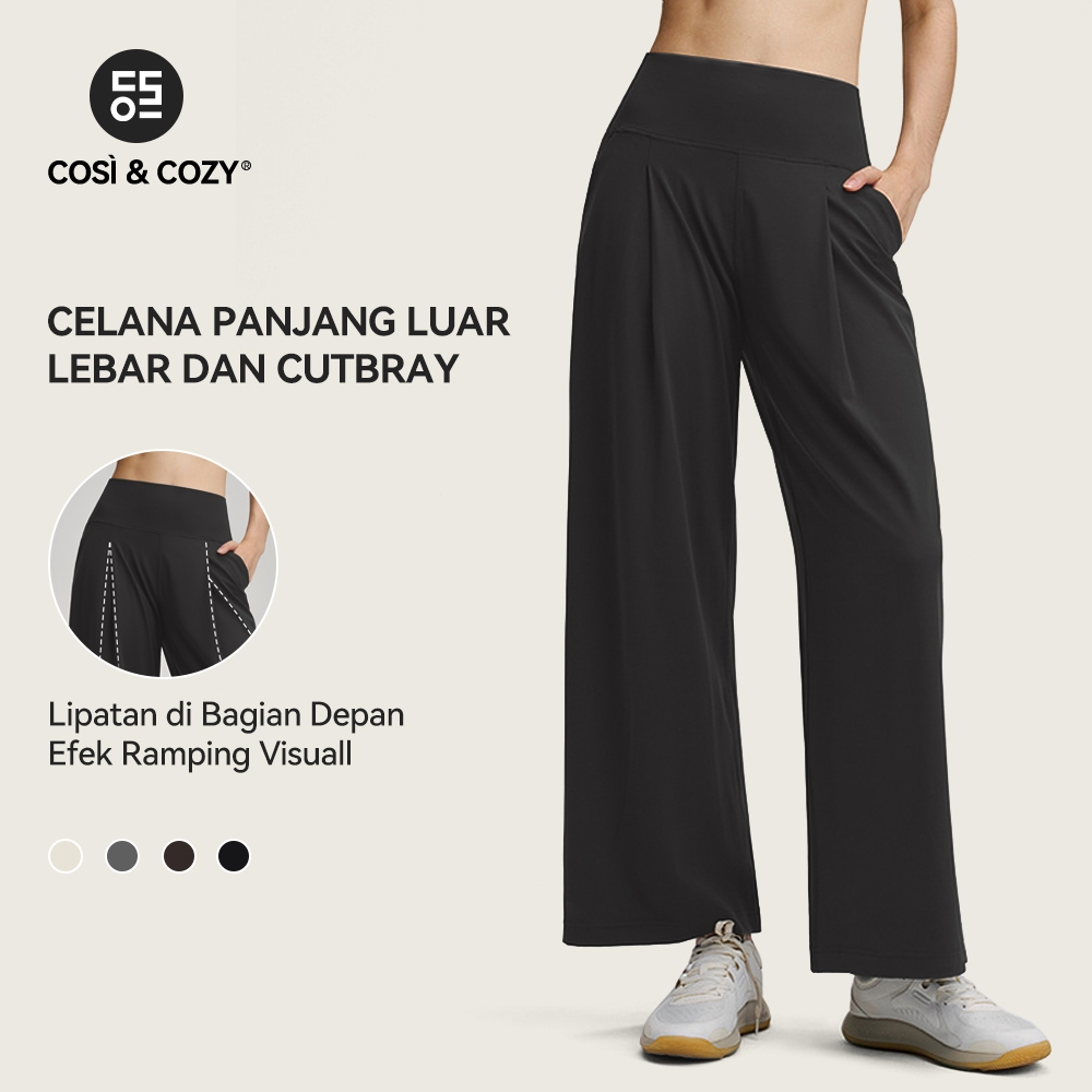 COSI COZY Celana olahraga highwaist wanita Celana kasual jogger celana cutbray pants hijab sport