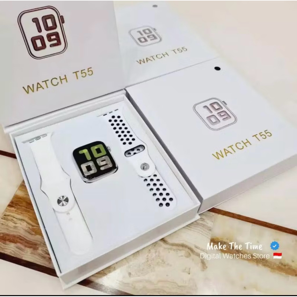 ( GARANSI )SMARTWATCH T55  SERIES 10  T55  dua tali  / JAM TANGAN PINTAR
