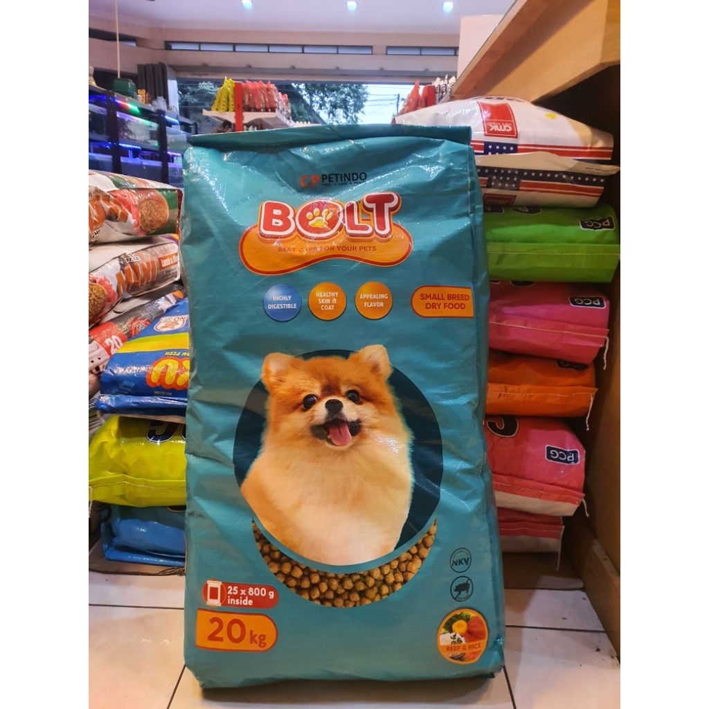 Bolt Dog Food Small Breed Beef Rice 20kg
