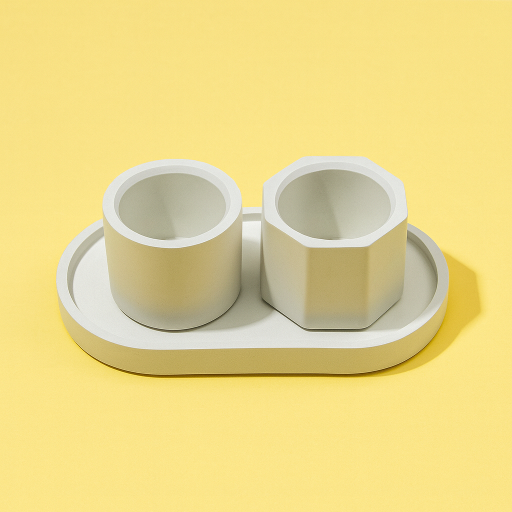 Putih Coaster Dan pot Aesthetic – Bentuk Love / Bulat Besar / Bulat Kecil / Bintang / Oval | Tatakan