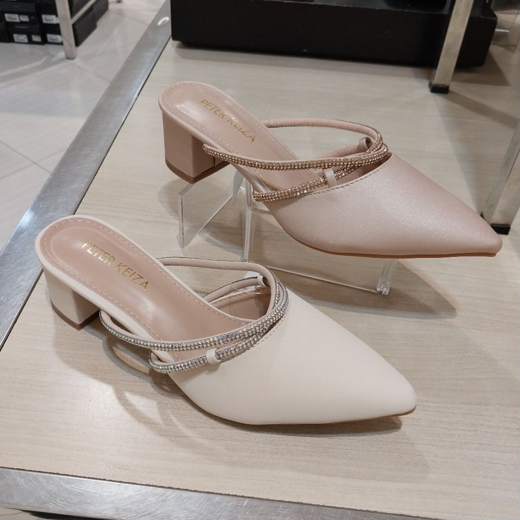 PETER KEIZA‼️sepatu wanita selop/mules pesta heels 5cm original