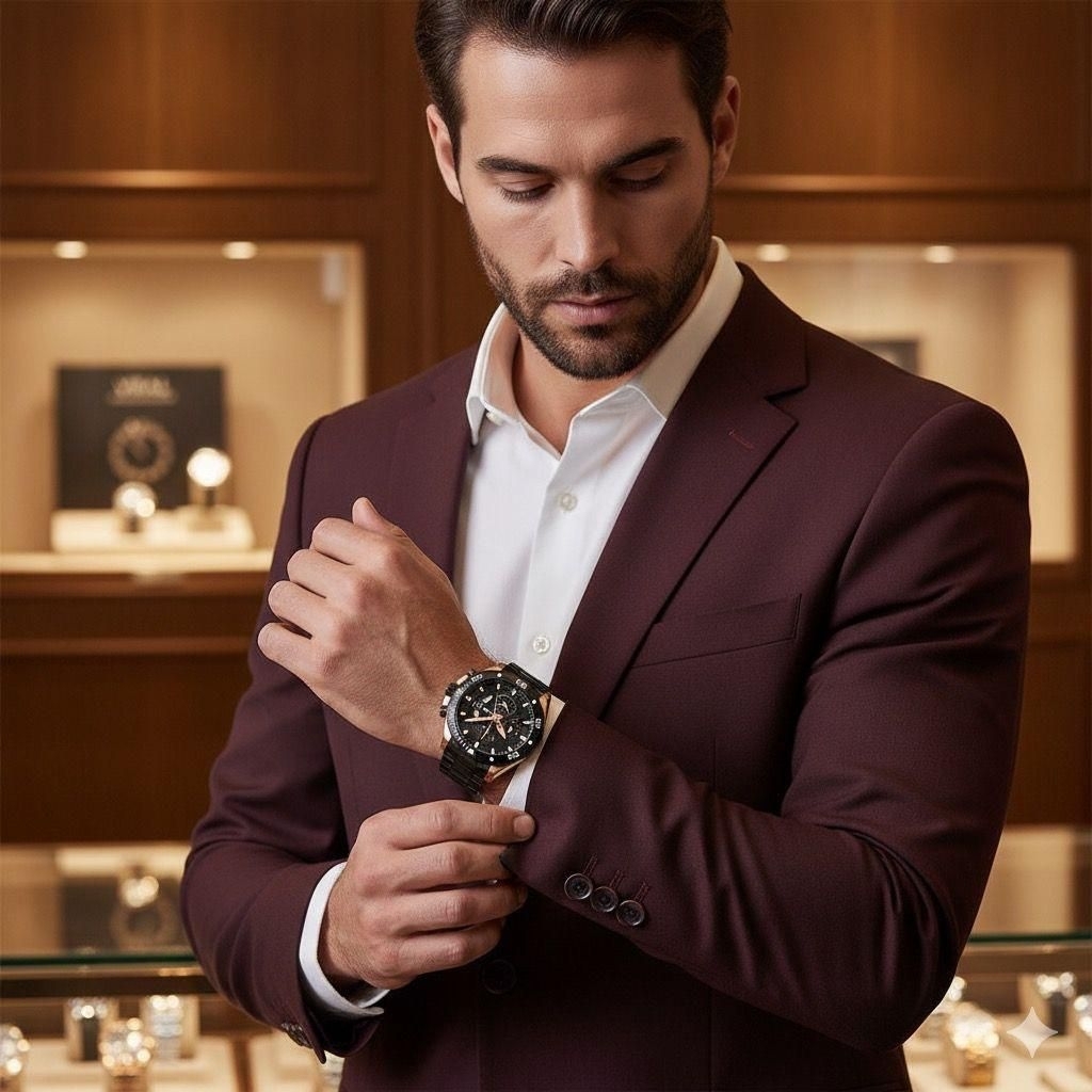 JAM TANGAN PRIA ORIGINAL VRL TERBARU MEWAH UNIQUE DESIGN RANTAI 001