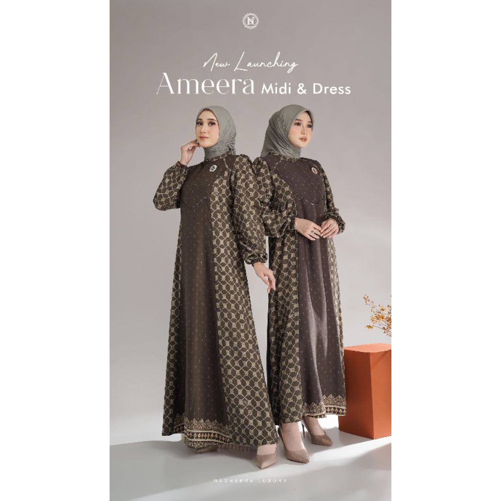 READY AMEERA SERIES ( MIDI & DRESS ) BY NADHEERA LUXURY