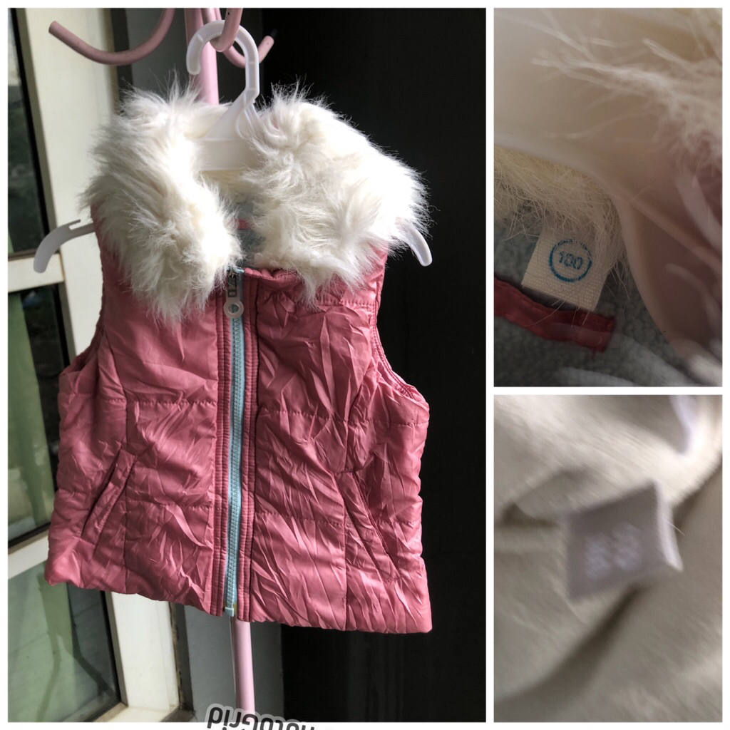 vest jaket anak Uniqlo sz 100 pink